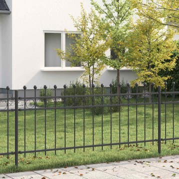 vidaXL Ringhek TILBURG 200 x 130 cm Gepoedercoat staal Zwart, Verzenden, Nieuw, IJzer