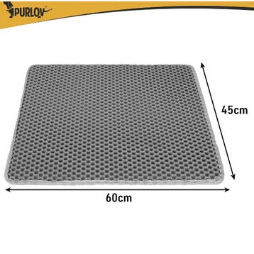 Purlov Kattenbakmat 60 x 45 cm grijs met tweelaagse honin..., Ophalen of Verzenden, Nieuw