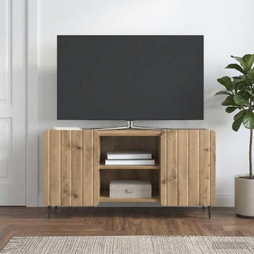 vidaXL TV-kast 102 x 34,5 x 52 cm Artisanaal eiken Bewerkt, Minder dan 50 cm, Verzenden, Nieuw, Minder dan 100 cm