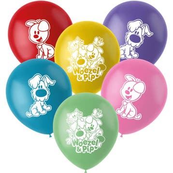 Gekleurde Latex Ballonnen Woezel En Pip (6st), Hobby en Vrije tijd, Feestartikelen, Ophalen of Verzenden, Nieuw