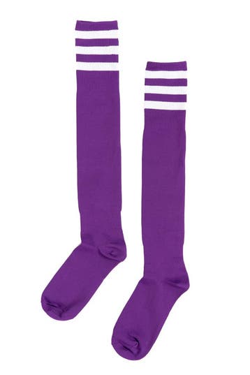 KIMU® Sokken Paars Witte Strepen 36-41 Dames Heren Unisex Pa, Kleding | Dames, Ophalen of Verzenden, Nieuw, Carnaval