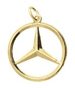 Zilveren Auto embleem groot ketting hanger 14 karaat goud ve, Sieraden, Tassen en Uiterlijk, Kettinghangers, Verzenden, Nieuw