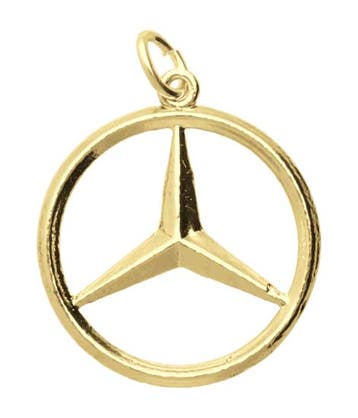 Zilveren Auto embleem groot ketting hanger 14 karaat goud ve, Sieraden, Tassen en Uiterlijk, Kettinghangers, Verzenden, Nieuw