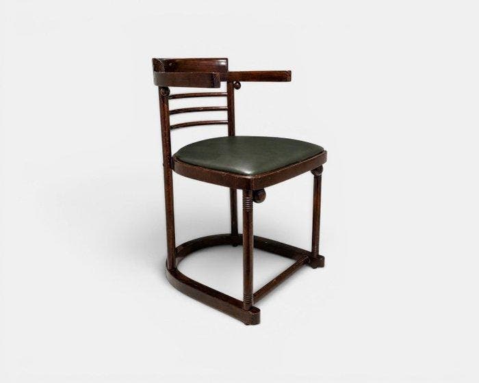 Thonet - Josef Hoffmann - Stoel - Hout, Leder - Elegant, Antiek en Kunst, Kunst | Designobjecten