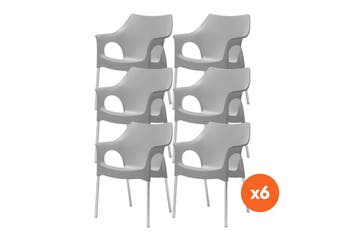 Set van 6 - Scab Ola stapelbare kunststof tuinstoel -, Verzenden, Nieuw, Overige materialen