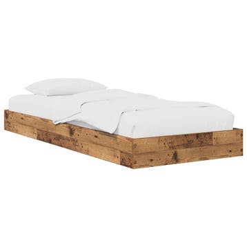 vidaXL Vloerbedframe Oud hout 80 x 200 cm Bewerkt hout, Verzenden, Nieuw, Bruin, Hout