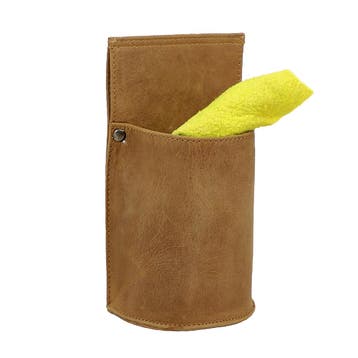 Houtkamp Leren Horeca Poetsdoek Riem Holster - Cognac Bruin, Verzenden