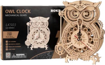 Robotime Mechanische Uilklok bouwpakket Volwassenen DIY M..., Verzenden, Nieuw