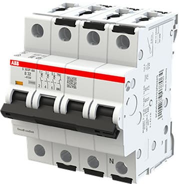 ABB installatieautomaat 32A B-karakteristiek 25kA 3P+N -, Ophalen of Verzenden, Nieuw, Groepenkast