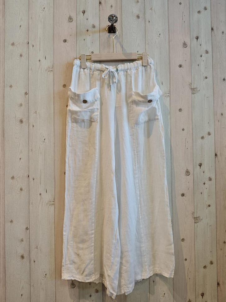 Boho Linnen broek met brede pijpen - steek zakken met een, Kleding | Dames, Tops