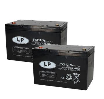 Landport (LP) 2x EVX12-76 AGM / GEL / Carbon accus 12 volt, Caravans en Kamperen, Ophalen of Verzenden, Nieuw