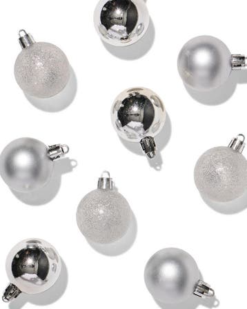 HEMA Kerstballen plastic zilver - 9 stuks, Verzenden, Nieuw