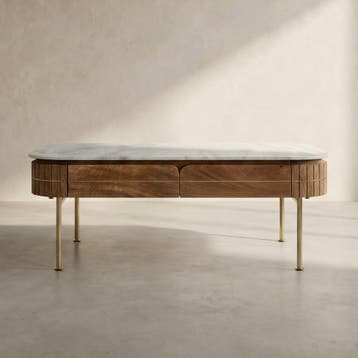 *WOONWINKEL* Kare Design Grace Salontafel Marmer Met Lades, Verzenden, Nieuw