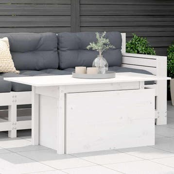 vidaXL Tuintafel 100x50x75 cm massief grenenhout wit, Verzenden, Nieuw