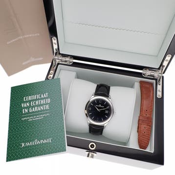 Jaeger-LeCoultre Master Control Date Q1548470; Automatisc..., Overige merken, Leer, Polshorloge, Ophalen of Verzenden