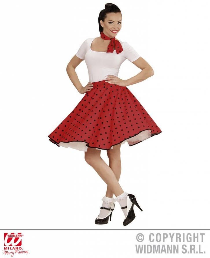 Rock and Roll rok met sjaaltje rood/zwart, Kleding | Dames, Carnavalskleding en Feestkleding, Nieuw, Ophalen of Verzenden