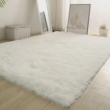 Luxe Witte Pluizige Vloerkleed - Zacht & Antislip voor Woonk, Verzenden