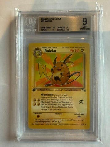 Pokémon - 1 Graded card - Raichu #29 First edition - Beckett, Nieuw