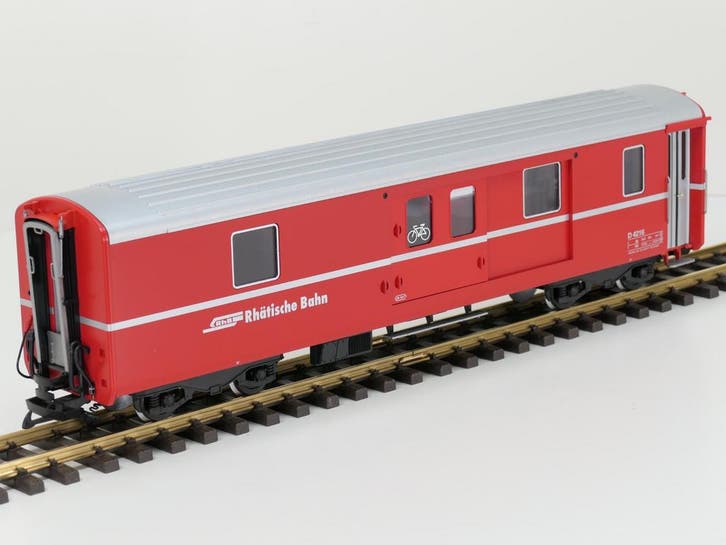 LGB 34690 RhB-Packwagen D 4216, 4 st Kugellager Achsen, S..., Hobby en Vrije tijd, Modeltreinen | Overige schalen, Overige typen