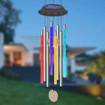Zonne-energie LED Windgong met Kleurrijke Verlichting - Wate, Huis en Inrichting, Verzenden, Nieuw