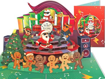 Supergrappige Kerstkaart Swingende Kerstman Rockband ..., Diversen, Verzenden, Nieuw