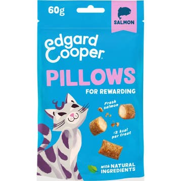 8x Edgard&Cooper Adult Pillows Kattensnack Zalm 60 gr, Dieren en Toebehoren, Verzenden, Hond