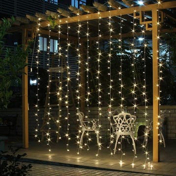 LED kerst gordijn - 3 x 3 meter - warm wit - 300 leds, Diversen, Ophalen of Verzenden, Nieuw