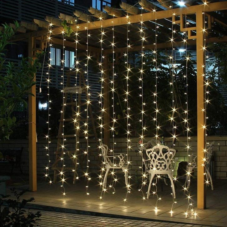 LED kerst gordijn - 3 x 3 meter - warm wit - 300 leds, Diversen, Kerst, Ophalen of Verzenden