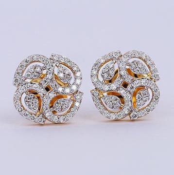 Oorstekers - 14 karaat Geel goud - 0.63ct. tw. Diamant, Sieraden, Tassen en Uiterlijk, Antieke sieraden