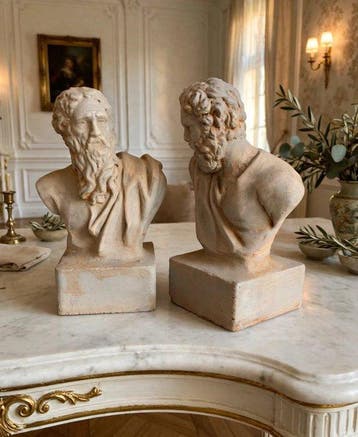 sculptuur, San Pietro e Paolo - 29 cm - Steen