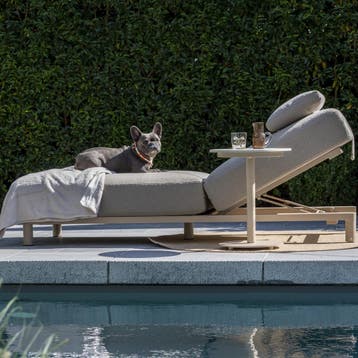 Madeira ligbed met hoofdondersteuning latte 4 Seasons, Ophalen of Verzenden, Nieuw, Aluminium