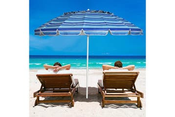 2dekans | Coast Parasol - 245cm - Blauw, Ophalen of Verzenden, Zo goed als nieuw