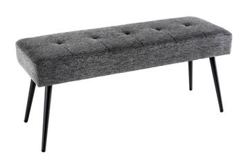 Design bank BOUTIQUE 100cm grijze structuurstof zwarte, Ophalen of Verzenden, Nieuw