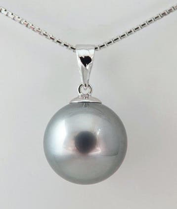 Zonder minimumprijs - Hanger - 18 kt. witgoud - Tahitiaanse