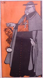 Spotprent over oprichting Katholiek Democratische Partij, Antiek en Kunst, Kunst | Litho's en Zeefdrukken, Verzenden