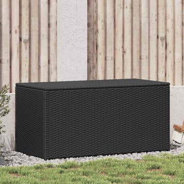 vidaXL Tuinbox 100x50x50 cm poly rattan zwart, Verzenden, Nieuw