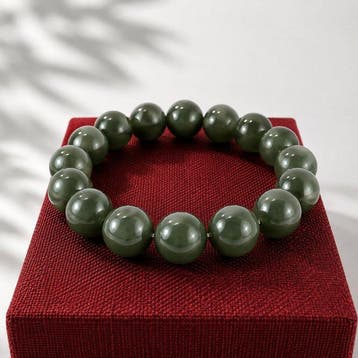NGTC-gecertificeerde Hetian groene nefrietjade-armband (12