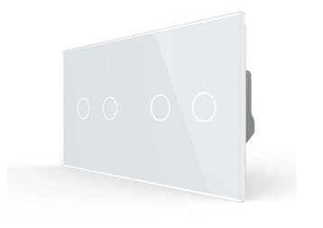 Livolo Dubbele Rolluikschakelaar | Touch | Wit Glas | 2+2, Ophalen of Verzenden, Nieuw, Schakelaar