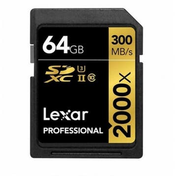 Lexar SDXC Professional UHS-II 2000x 64GB, Ophalen of Verzenden, Nieuw, Overige typen, Overige merken