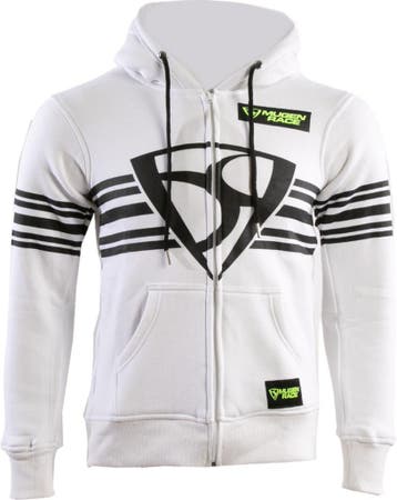 MUGENRACE Shield Witte Zip Hoodie, Motoren, Kleding | Motorkleding, Nieuw met kaartje, Overige typen, MUGENRACE, Heren