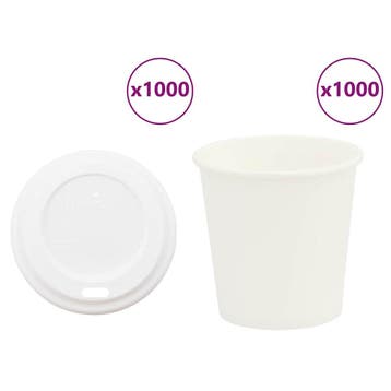 vidaXL Papieren koffiekopjes met deksel 1000 st 4oz 100 ml, Verzenden, Nieuw