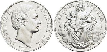 Madonnentaler, daalder 1868 Bayern Ludwig Ii 1864-1886, Verzenden