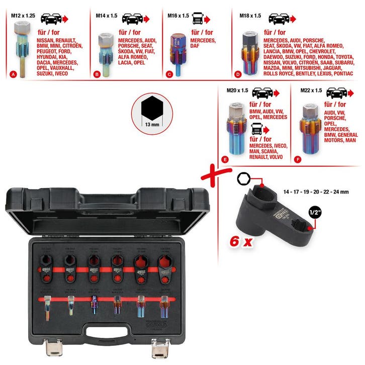 KS Tools Uitlaatgassonde Schroefdraad Reparatieset 12-delig, Auto diversen, Autogereedschap, Nieuw, Verzenden