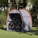 vidaXL Fietstent met dak met opslag Grijs en Oranje 210 x 90, Verzenden, Nieuw, Tot en met 2