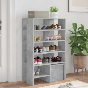 vidaXL Schoenenkast 2 st 62 x 35 x 100 cm Bewerkt hout Beton, Verzenden, Nieuw