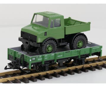 LGB 4010 X05 Lageboordwagen met Unimog Belading, Gebruikt, Overige typen, Ophalen of Verzenden, LGB