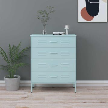 vidaXL Ladekast 80x35x101,5 cm staal mintkleurig, Verzenden, Nieuw