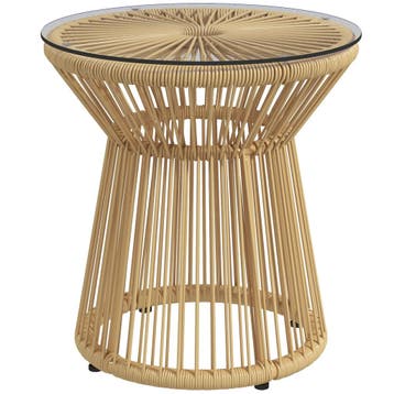 Ronde Bijzettafel Koffietafel Met Glazen Tafelblad Holle Tro, Verzenden, Nieuw