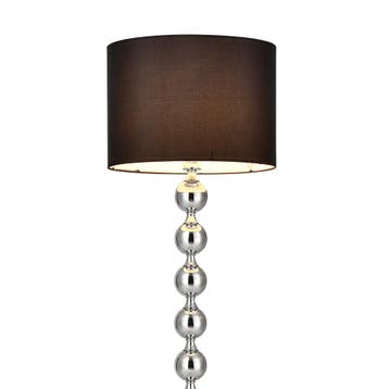 Vloerlamp Dallas staande lamp 155 cm E27 chroom en zwart, Huis en Inrichting, Verzenden, Nieuw