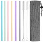 Fako Bijoux - Siliconen Rietjes Set Pastel - 6 Herbruikbare, Verzenden, Nieuw